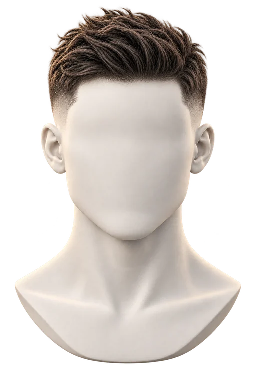 Quiff — μπροστινή όψη κεραμικού μοντέλου